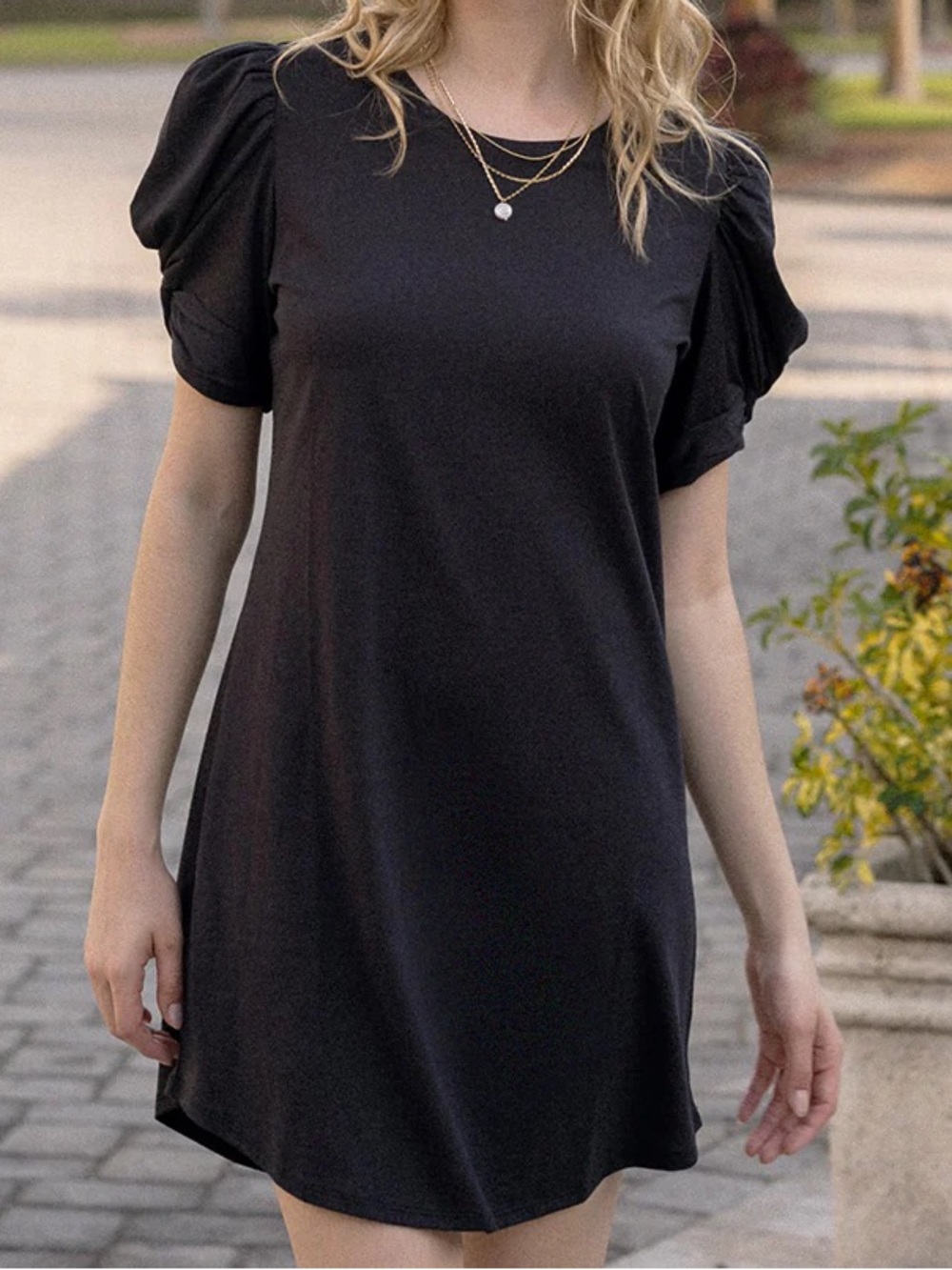 Summersalt Luxe Pima Twist Sleeve T Shirt Dress